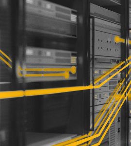Image of serverboard with connections highlighted in yellow