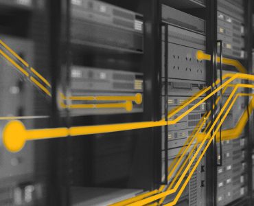 Image of serverboard with connections highlighted in yellow