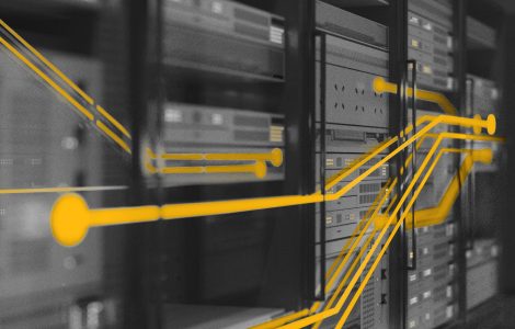 Image of serverboard with connections highlighted in yellow