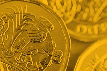 Up close image of pound coin