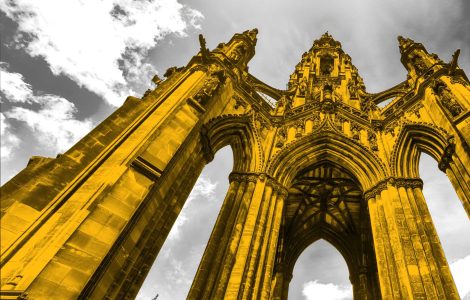 Abstract photo of Scott Monument in Edinburgh